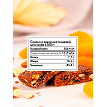 Батончик фруктово-ореховый "Курага-Миндаль", 8 шт 4fresh FOOD | интернет-магазин натуральных товаров 4fresh.ru - фото 5